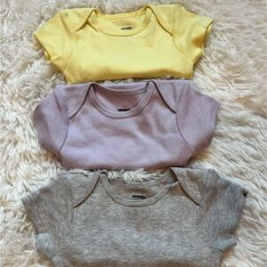 George Kids Bodysuits in Yellow, Lavender, and Gray